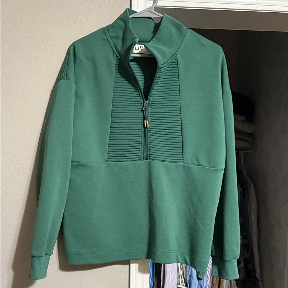 Green Quarter-Zip Pullover